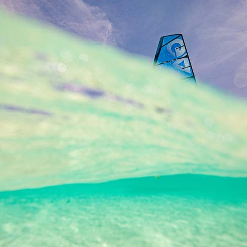 Kite board in water