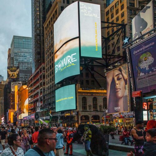 Bonaire billboard in Times Square in New York City