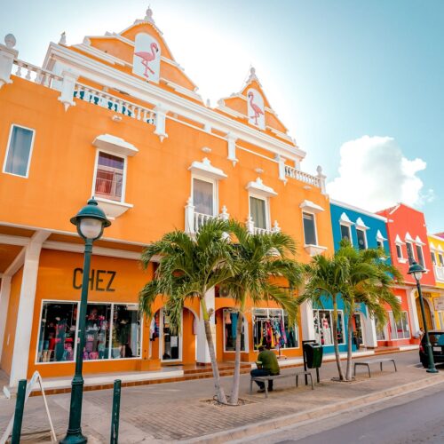 Colorful buildings in downtown Bonaire