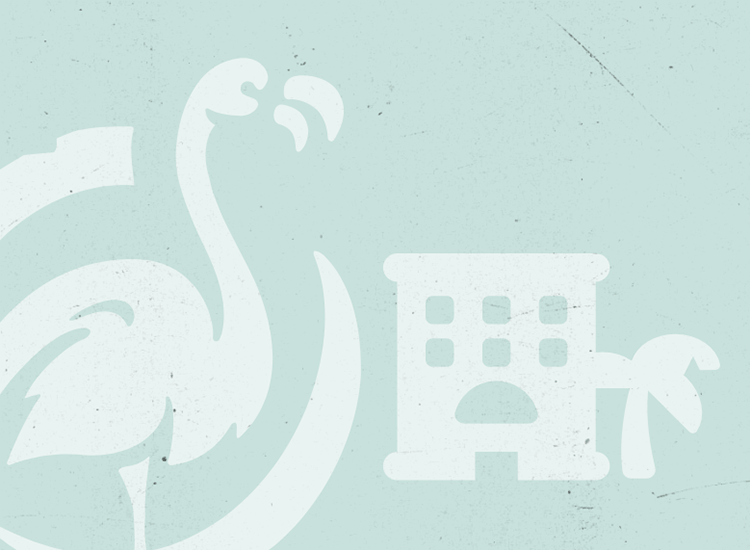 flamingo and hotel icons