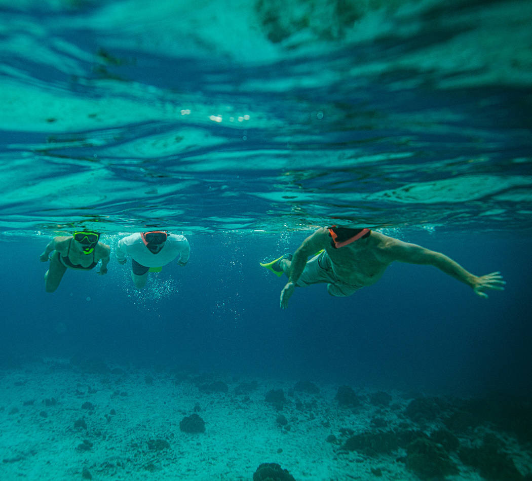Male and woman snorkeling