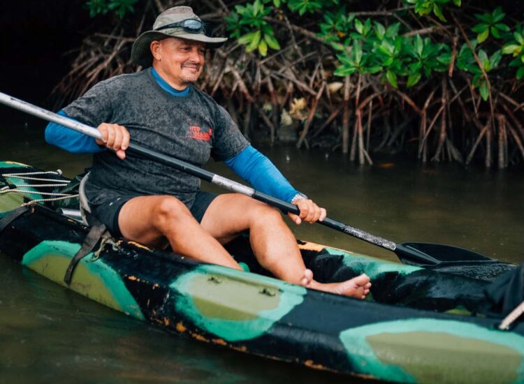 Man on a kayak